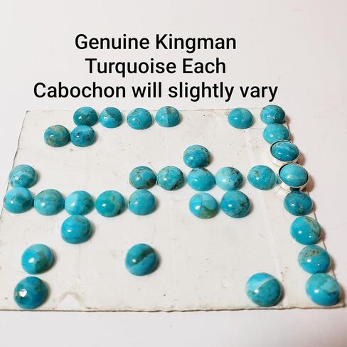 Kingman Turquoise 6 mm Sterling Silver Stud Earrings in Kuwait