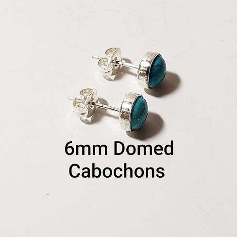 Kingman Turquoise 6 mm Sterling Silver Stud Earrings in Kuwait