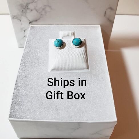 Kingman Turquoise 6 mm Sterling Silver Stud Earrings in Kuwait