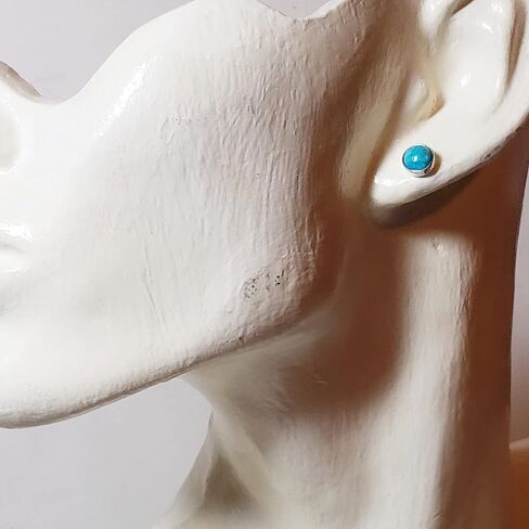 Kingman Turquoise 6 mm Sterling Silver Stud Earrings in Kuwait