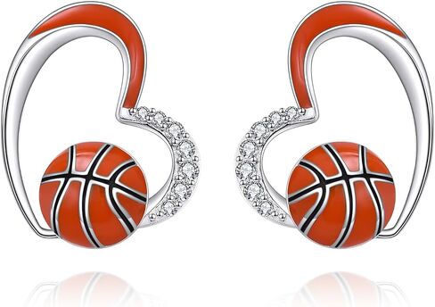 Volleyball/Basketball/Baseball/Soccer Earrings for Mom Women 925 Sterling Silver Sport Stud Earrings for Women Ball Jewelry Gifts for Sport Lover Player in Saudi Arabia