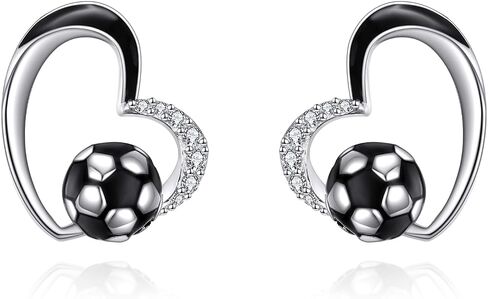 Volleyball/Basketball/Baseball/Soccer Earrings for Mom Women 925 Sterling Silver Sport Stud Earrings for Women Ball Jewelry Gifts for Sport Lover Player in Saudi Arabia