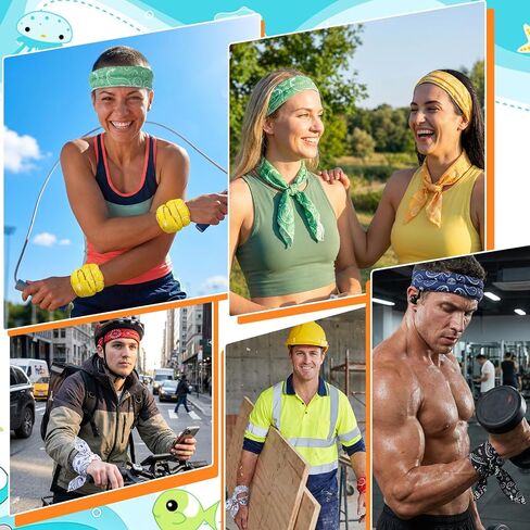 Thinp 6 Pcs Cooling Neck Wraps, Cooling Bandana Cashew Flower Cooler Ice Wrap Ice Bandana for Hot Weather Coolings Scarf for Women Men Summer Running Riding Outdoor Sport (Multicolor) in Kuwait