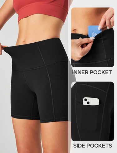 Heathyoga Yoga Pants Leggings (Black, Small) + Biker Shorts Women (Black, Small) in Kuwait