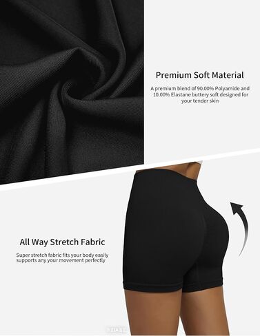 Women Workout Shorts Scrunch Shorts Seamless High Waisted Contour Gym Yoga Biker Shorts in Kuwait