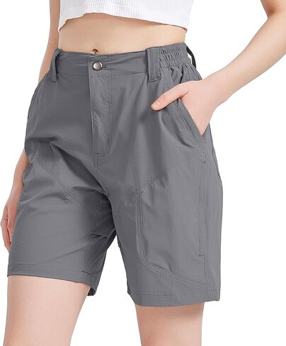 Womens Hiking Cargo Shorts Quick Dry Camping Travel Golf Zipper Pockets Safari Shorts in Saudi Arabia