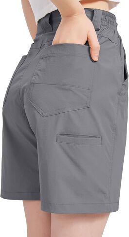 Womens Hiking Cargo Shorts Quick Dry Camping Travel Golf Zipper Pockets Safari Shorts in Saudi Arabia
