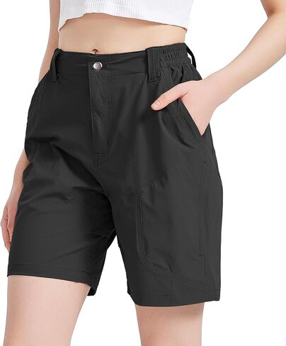 Womens Hiking Cargo Shorts Quick Dry Camping Travel Golf Zipper Pockets Safari Shorts in Saudi Arabia