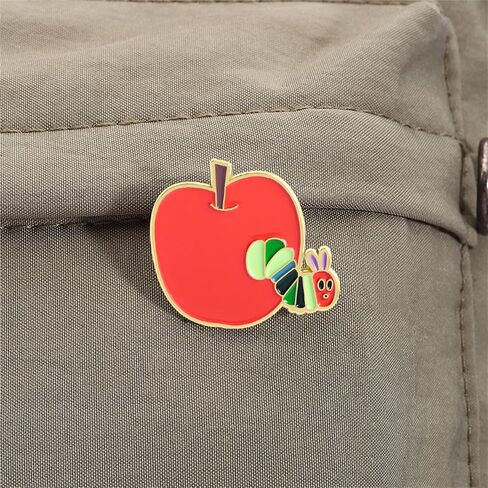 4 قطع كاتربيلر الفراولة بروش دبابيس للنساء جميل المينا جائع كاتربيلر أكل التفاح بروش دبوس المعلمين الملابس حقيبة الظهر قبعة اكسسوارات المجوهرات in Kuwait