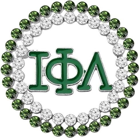 Community Society Gifts for Women Incorporated Green and White Letters Iota Phi Sorority Brooch Pin Jewelry in Saudi Arabia