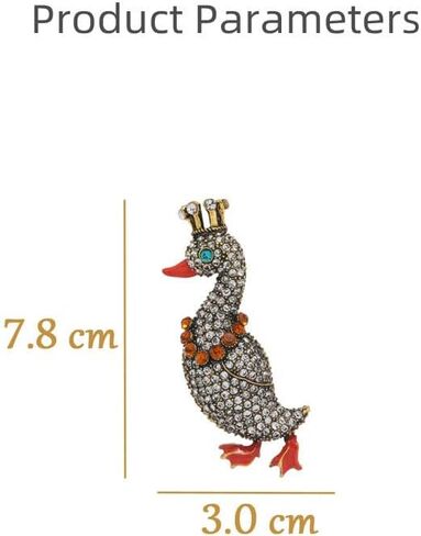 Rhinestone Duck Animal Brooch Pin for Women Gold Plated Fashion Crystal Queen King Goose Pendant Brooches Lapel Pins Dainty Dress Accessories Cute Graduation Honors Easter Jewelry Gift in Kuwait