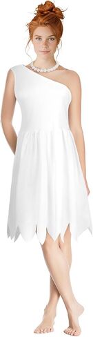 MCJC Women's Caveman Costumes Hawaiian Adult Fun Women's White Dress Couple Cartoon Characters Masquerade Costume in Saudi Arabia