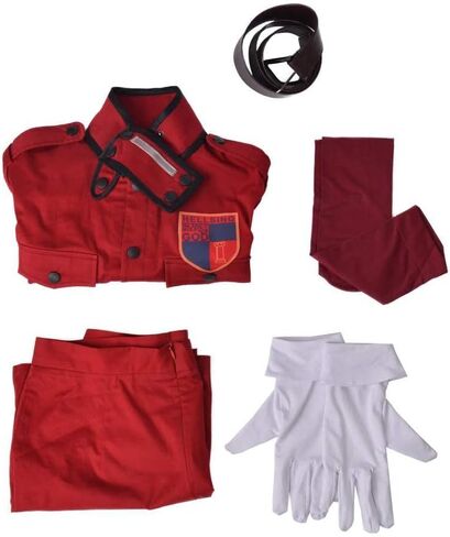 Anime Hellsing Seras Victoria Cosplay Costume Red Suit Gloves Socks Skirt Halloween Party Uniform Set in Saudi Arabia