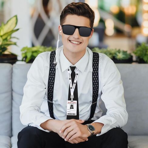 5PCS Secret Agent Costume Accessories, Detective Badge Costume Secret Agent Accessories Includes Sunglasses Zip Tie Secret Agent Lanyards Pass Card Agent Earpiece and Earbud for Cosplay Accessories in Saudi Arabia