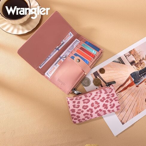 Montana West X Wrangler Pink Leopard Print Tote Handbag and Wallet Set for Women in Kuwait