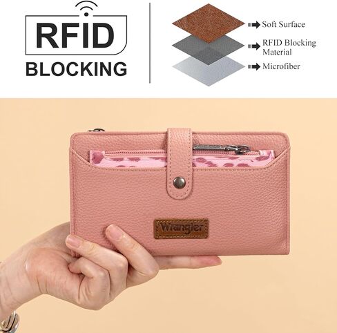 Montana West X Wrangler Pink Leopard Print Tote Handbag and Wallet Set for Women in Kuwait