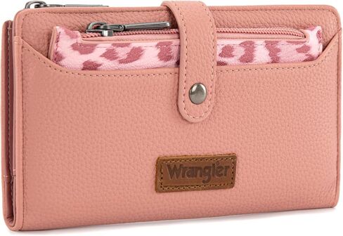 Montana West X Wrangler Pink Leopard Print Tote Handbag and Wallet Set for Women in Kuwait