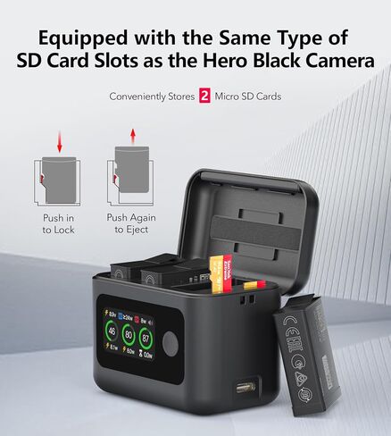 Battery Charger for DJI Osmo 360/Action 5 Pro/4/3 Accessories, Fast Charging Case LCD Display, Intelligent Two Way Charger Hub for DJI Osmo Action 5 Pro Batteries, Shows Battery SOC in Kuwait