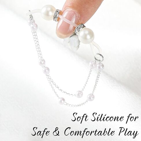 Lust Locks Nipple Jewelry - 2 Pcs Fake Nipple Rings Non Piercing with Chain Adjustable Silicone Nipples Clamps Jewelry for Women in Kuwait