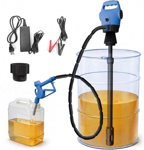 Electric Drum Barrel Pump with 120V AC/12V DC Power,55 Gallon Drum Pump with Built-in 2-Inch Bung Adapter, 5 Gallons Per Minute Flow Rate, for DEF, Diesel, Water, Antifreeze in Kuwait