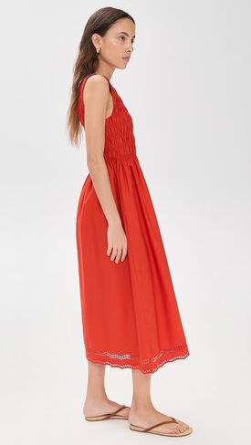 فستان Madewell النسائي المطرز Melody Smocked متوسط ​​الطول in Kuwait