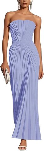Strapless Chiffon Wedding Guest Dresses for Women Pleated A Line Long Bridesmaid Dresses for Wedding in Saudi Arabia
