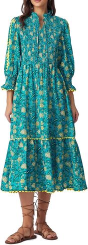 Kedera Women's Spring Boho Floral Midi Dress 2026 Casual Long Sleeve V Neck Flowy Beach Vacation Long Dress in Kuwait