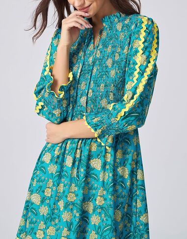Kedera Women's Spring Boho Floral Midi Dress 2026 Casual Long Sleeve V Neck Flowy Beach Vacation Long Dress in Kuwait