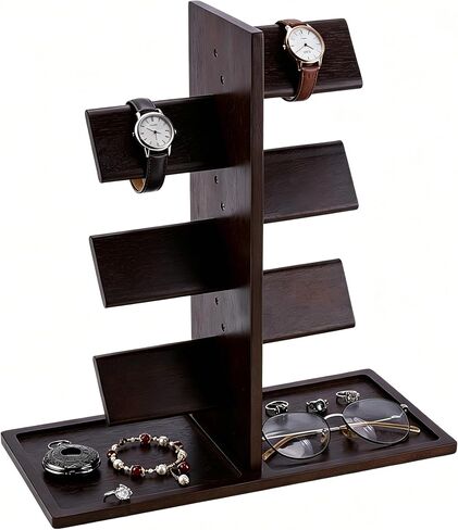 PH PandaHall Wooden Watch Holder Stand Watch Display Tower Watches Display Racks Multiple Watches Organizer Tabletop Jewelry Holder for Men Women Gifts Watch Bracelets Showcase Storage in Kuwait