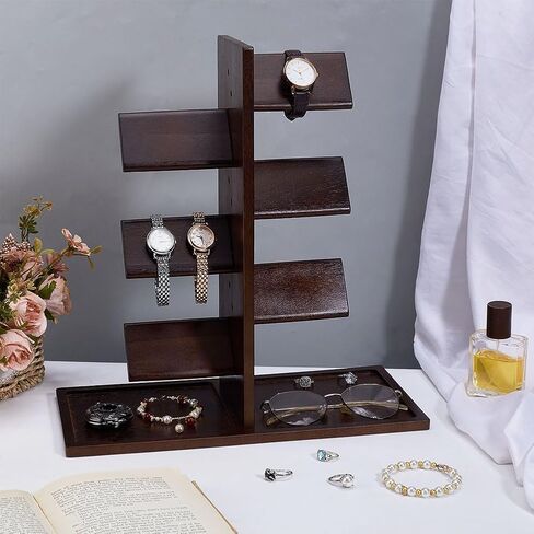 PH PandaHall Wooden Watch Holder Stand Watch Display Tower Watches Display Racks Multiple Watches Organizer Tabletop Jewelry Holder for Men Women Gifts Watch Bracelets Showcase Storage in Kuwait