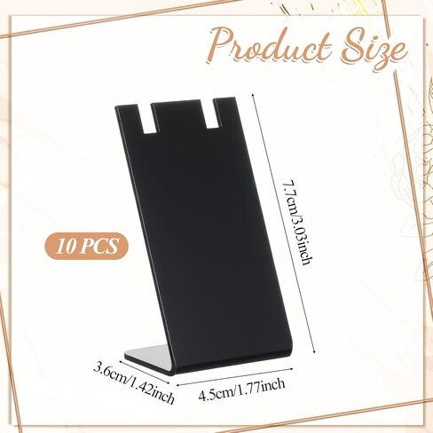 Earring Display Holder, 10Pcs Black Jewelry Display Holders 1.7x1.4x3 Inch L-Shape Earring Stand Dangling Ear Organizer Stands for Earrings Jewelry Necklace Displays Earrings Photography Prop, Acrylic in Saudi Arabia
