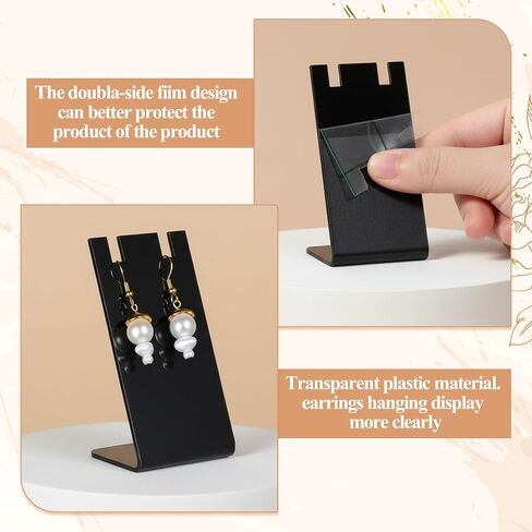 Earring Display Holder, 10Pcs Black Jewelry Display Holders 1.7x1.4x3 Inch L-Shape Earring Stand Dangling Ear Organizer Stands for Earrings Jewelry Necklace Displays Earrings Photography Prop, Acrylic in Saudi Arabia