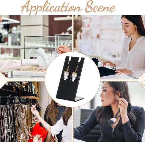 Earring Display Holder, 10Pcs Black Jewelry Display Holders 1.7x1.4x3 Inch L-Shape Earring Stand Dangling Ear Organizer Stands for Earrings Jewelry Necklace Displays Earrings Photography Prop, Acrylic in Saudi Arabia