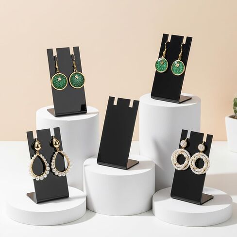 Earring Display Holder, 10Pcs Black Jewelry Display Holders 1.7x1.4x3 Inch L-Shape Earring Stand Dangling Ear Organizer Stands for Earrings Jewelry Necklace Displays Earrings Photography Prop, Acrylic in Saudi Arabia