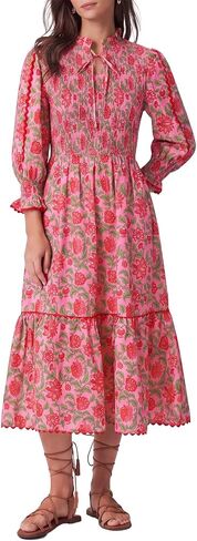 Kedera Women's Spring Boho Floral Midi Dress 2026 Casual Long Sleeve V Neck Flowy Beach Vacation Long Dress in Kuwait