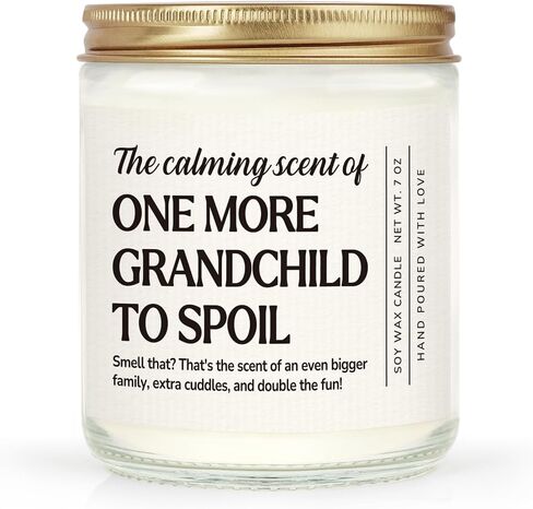 Pregnancy Announcement for Grandparents, Funny Baby Announcement Candle Lavender Scented, Pregnancy Reveal to Parents, Grandparents Again Gifts, 7 oz in Saudi Arabia