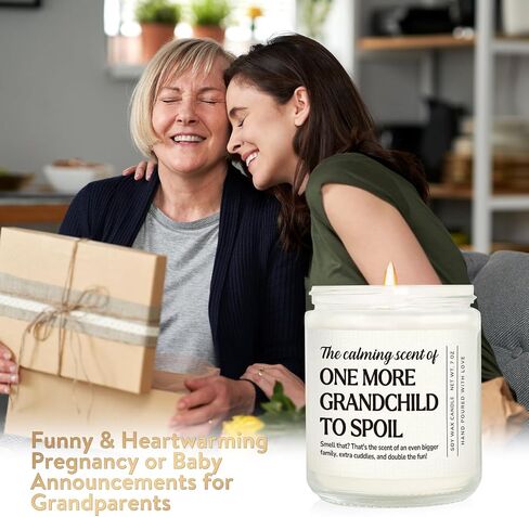 Pregnancy Announcement for Grandparents, Funny Baby Announcement Candle Lavender Scented, Pregnancy Reveal to Parents, Grandparents Again Gifts, 7 oz in Saudi Arabia
