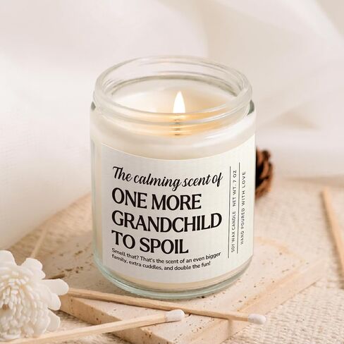 Pregnancy Announcement for Grandparents, Funny Baby Announcement Candle Lavender Scented, Pregnancy Reveal to Parents, Grandparents Again Gifts, 7 oz in Saudi Arabia