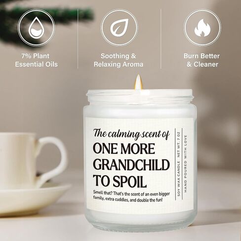 Pregnancy Announcement for Grandparents, Funny Baby Announcement Candle Lavender Scented, Pregnancy Reveal to Parents, Grandparents Again Gifts, 7 oz in Saudi Arabia