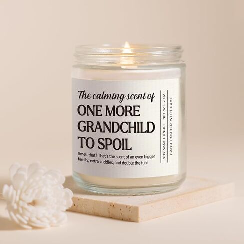 Pregnancy Announcement for Grandparents, Funny Baby Announcement Candle Lavender Scented, Pregnancy Reveal to Parents, Grandparents Again Gifts, 7 oz in Saudi Arabia