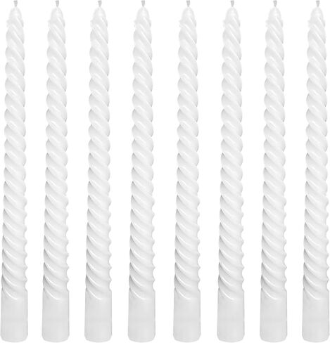 8 Pack 10 Inch Baby-Blue Spiral Taper Candle Set, 7/8 Inch Unscented Driples Candlesticks for Home Decoration, 6-7 Hours Burn in Saudi Arabia