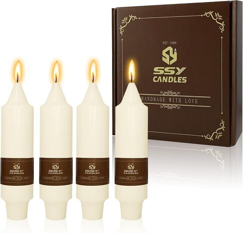 Candlesticks Short Taper Candle 5 inches Ivory Candle Sticks Smokeless Tapered Candles for Home Décor Weddings Festive Party Women Gifts in Kuwait