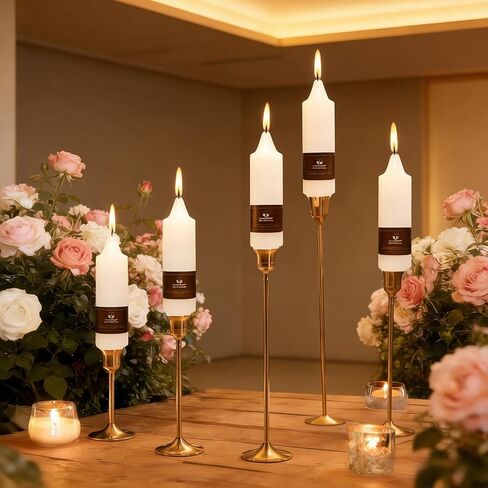 Candlesticks Short Taper Candle 5 inches Ivory Candle Sticks Smokeless Tapered Candles for Home Décor Weddings Festive Party Women Gifts in Kuwait