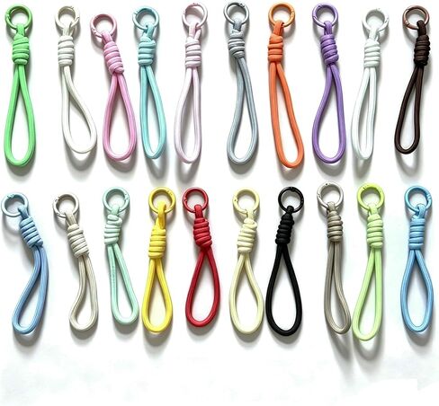 20 Piece Paracord Keychain Wristlet Bag Charm， Colorful Paracord Keychain Bag Accessories for Backpacks in Saudi Arabia