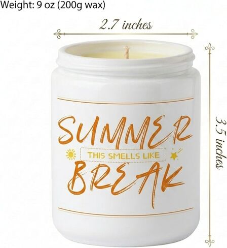 9 oz Scented Candle, Thank You, Appreciation Summer Gifts for Teachers, Students, Women, Coworkers - Graduation, End of Year Student Gifts from Teacher - Summer Break Gift Ideas for Her, Him in Saudi Arabia