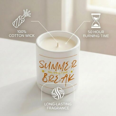 9 oz Scented Candle, Thank You, Appreciation Summer Gifts for Teachers, Students, Women, Coworkers - Graduation, End of Year Student Gifts from Teacher - Summer Break Gift Ideas for Her, Him in Saudi Arabia