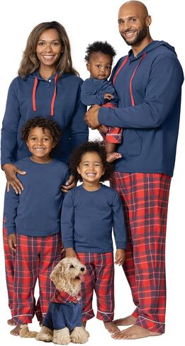 PajamaGram Family Pajamas Matching Sets - Family PJs, Red & Blue Plaid Women LG in Saudi Arabia