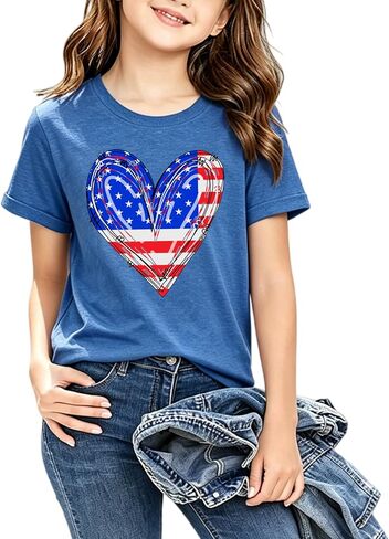 American Flag Shirt Toddler Boys Girls USA Flag Shirts Kids 4th of July T-Shirt Patriotic Tee Tops Outfits 3-10years in Kuwait