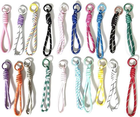 20 Piece Paracord Keychain Wristlet Bag Charm， Colorful Paracord Keychain Bag Accessories for Backpacks in Saudi Arabia