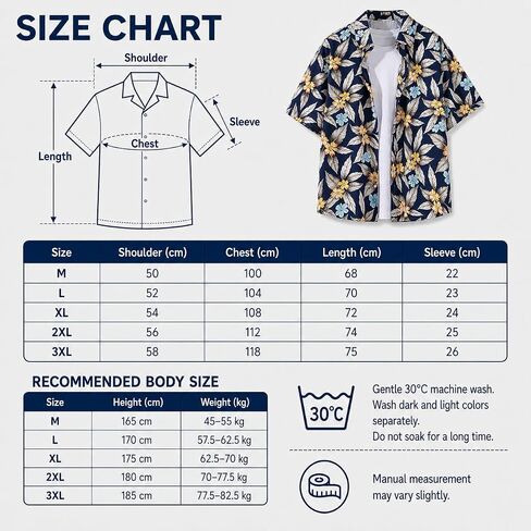 Men's Hawaiian Shirts Short Sleeve Tropical Floral Button Down Shirt Casual Summer Beach Shirts（Leaf） in Kuwait
